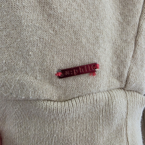 PHILANTHROPY Tan‎ Striped Pullover Sweatshirt Hoodie Long Sleeve Sz Small - Picture 4 of 7